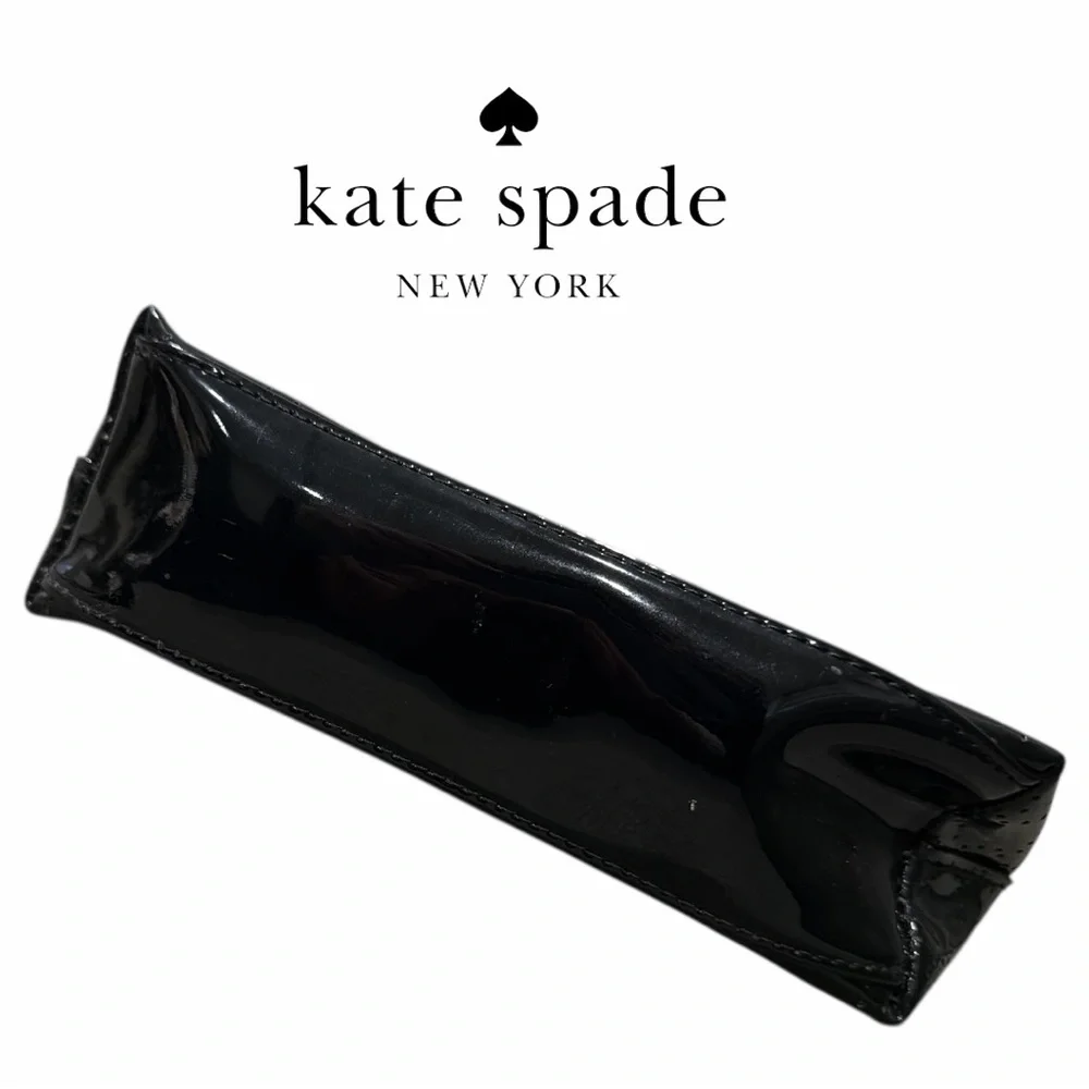 Kate Spade Little‎ Shiloh Metro Spade Black Patent Cosmetic Makeup Case